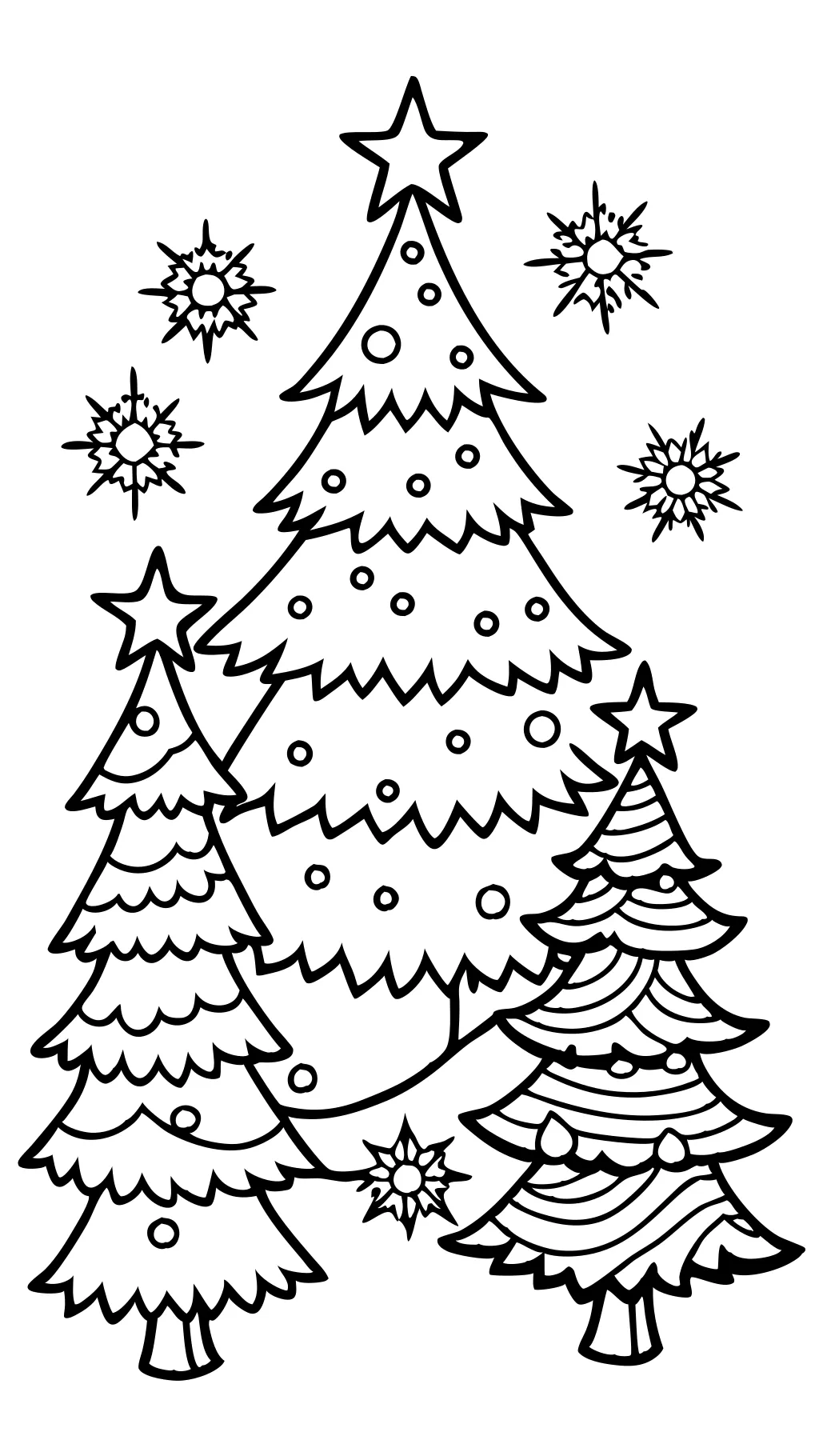 coloriages imprimables gratuits des arbres de Noël